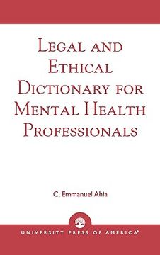 portada legal and ethical dictionary for mental health professionals (en Inglés)