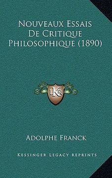 portada Nouveaux Essais De Critique Philosophique (1890) (in French)
