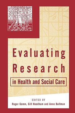 portada evaluating research in health and social care (in English)