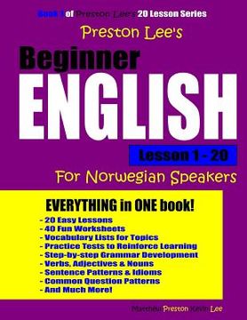 portada Preston Lee's Beginner English Lesson 1 - 20 For Norwegian Speakers (en Inglés)