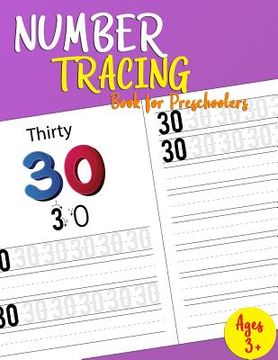 portada Number Tracing Book For Preschoolers: Lots of Fun: Learn numbers 0 to 30! (en Inglés)