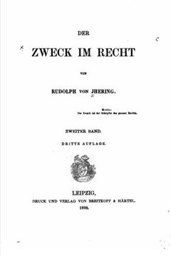 portada Der Zweck im Recht (German Edition)