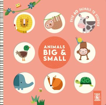 portada Animals big & Small: Over 60 Animals to Discover (Happy fox Books) Lions, Monkeys, Cows, Dogs, Whales, and More, for Preschoolers and Toddlers - Sturdy, Educational Board Book With Safe Rounded Edges (en Inglés)