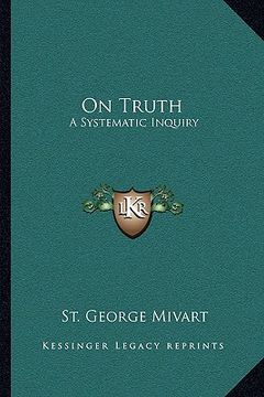 portada on truth: a systematic inquiry (en Inglés)