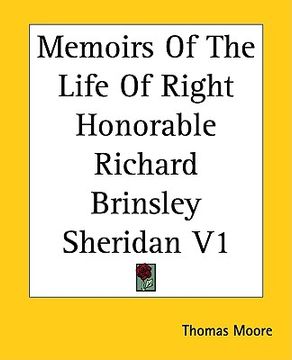 portada memoirs of the life of right honorable richard brinsley sheridan v1 (in English)