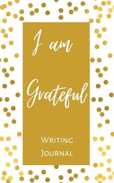 portada I am Grateful Writing Journal - Gold Brown Polka Dot - Floral Color Interior And Sections To Write People And Places