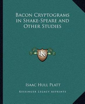 portada bacon cryptograms in shake-speare and other studies (en Inglés)