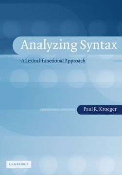 portada Analyzing Syntax: A Lexical-Functional Approach (Cambridge Textbooks in Linguistics) (in English)