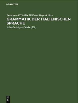 portada Grammatik der Italienischen Sprache (in German)