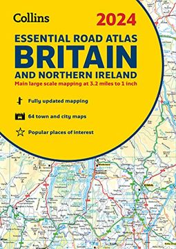 portada 2024 Collins Essential Road Atlas Britain and Northern Ireland: A4 Spiral (Collins Road Atlas) (en Inglés)