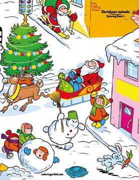 portada Christmas Animals Coloring Book 4 (in English)