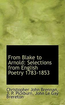 portada from blake to arnold: selections from english poetry 1783-1853