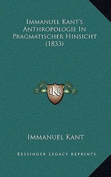 portada immanuel kant's anthropologie in pragmatischer hinsicht (1833)