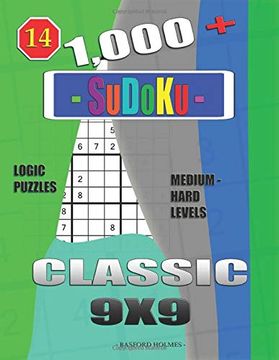 portada 1,000 + Sudoku Classic 9X9: Logic Puzzles Medium - Hard Levels (Daily Sudoku) (en Inglés)
