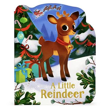 portada A Little Reindeer - a Reindeer-Shaped Christmas Board Book (Small Shaped Children's Christmas Board Book) (en Inglés)