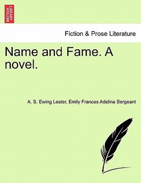 portada name and fame. a novel.