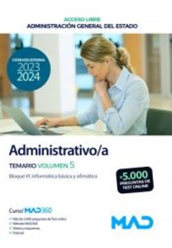 portada Administrativo/A (Acceso Libre). Temario (Vol. 5): Bloque vi (in Spanish)