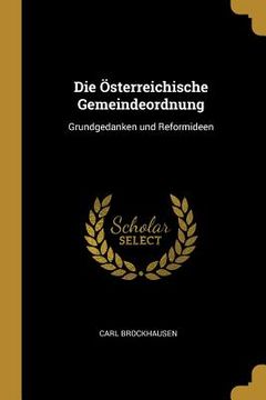 portada Die Österreichische Gemeindeordnung: Grundgedanken und Reformideen