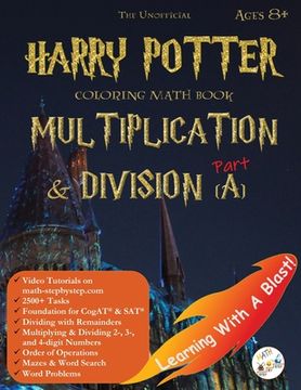 portada Math Workbook Grade 3 Grade 4 Ages 6-8 Multiplication and Division: Harry Potter Coloring Book Unofficial (en Inglés)