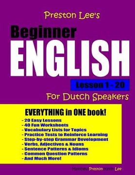 portada Preston Lee's Beginner English Lesson 1 - 20 For Dutch Speakers (en Inglés)