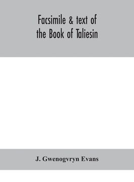 portada Facsimile & text of the Book of Taliesin (en Inglés)