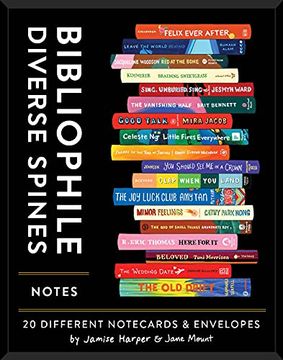 portada Bibliophile Diverse Spines Notes: 20 Different Notecards & Envelopes (in English)