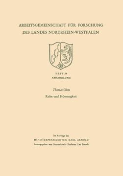 portada Ruhe und Frömmigkeit: Abhandlung (Arbeitsgemeinschaft für Forschung des Landes Nordrhein-Westfalen) (German Edition)