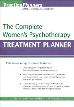 portada The Complete Women's Psychotherapy Treatment Planner (Practice Planners) Format: Paperback 