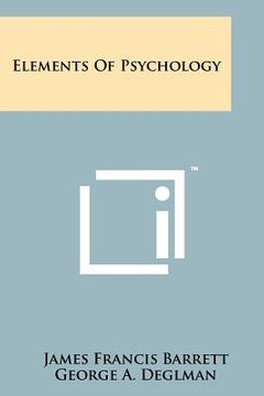 portada elements of psychology (en Inglés)