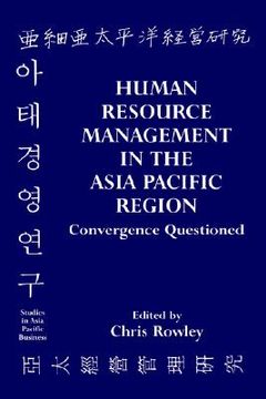 portada human resource management in the asia-pacific region: convergence revisited (en Inglés)