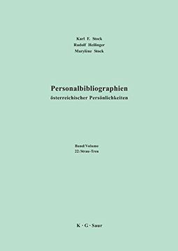 portada Personalbibliographien Österreichischer Persönlichkeiten: Vol. 22 (Personalbibliographien Sterreichischer Persnlichkeiten (en Alemán)