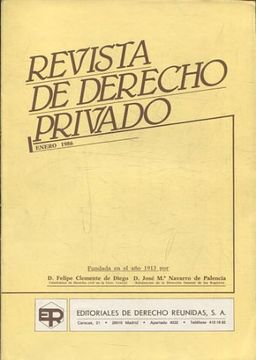portada REVISTA DE DERECHO PRIVADO ENERO 1986.