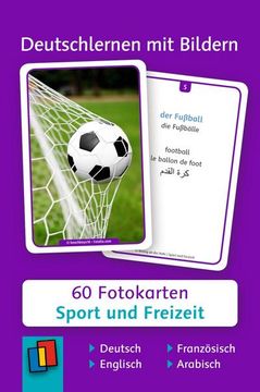 portada Deutschlernen mit Bildern - Sport und Freizeit: 60 Fotokarten auf Deutsch, Englisch, Französisch und Arabisch