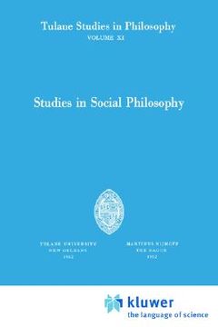 portada studies in social philosophy (en Inglés)