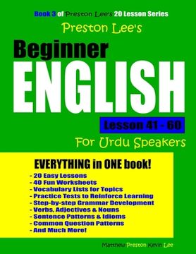 portada Preston Lee's Beginner English Lesson 41 - 60 For Urdu Speakers (en Inglés)