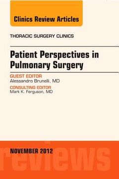portada Patient Perspectives in Pulmonary Surgery, an Issue of Thoracic Surgery Clinics