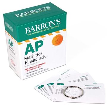 portada Ap Statistics Flashcards, Fourth Edition: Up-To-Date Practice + Sorting Ring for Custom Study (Barron'S Test Prep) (en Inglés)