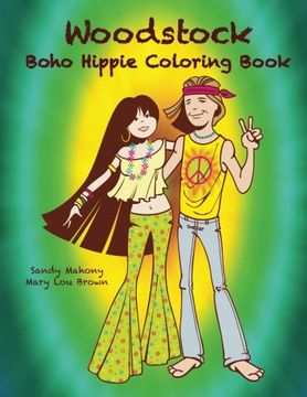 portada Woodstock Boho Hippie Coloring Book (en Inglés)