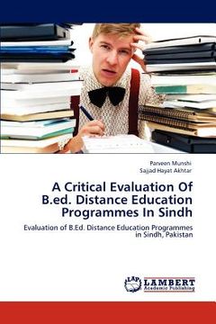 portada a critical evaluation of b.ed. distance education programmes in sindh