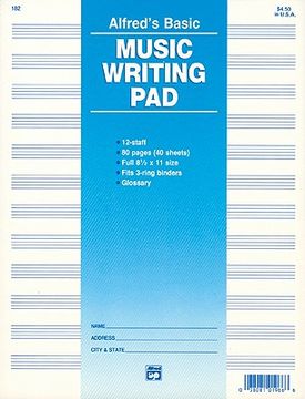 portada 12 stave music writing pad: loose pages (3-hole punched for ring binders)