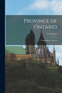 portada Province of Ontario; Geographical Aspects