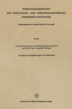 portada Versuche mit Preßstoff-Lagern für Walzwerke (Forschungsberichte des Wirtschafts- und Verkehrsministeriums Nordrhein-Westfalen) (German Edition)