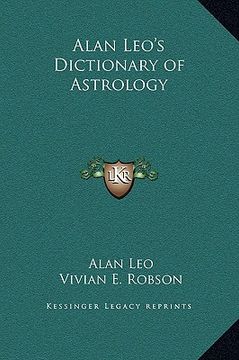 portada alan leo's dictionary of astrology (en Inglés)