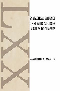 portada syntactical evidence of semitic sources in greek documents (en Inglés)