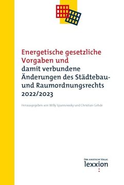 portada Energetische Gesetzliche Vorgaben und Damit Verbundene? Nderungen des St? Dtebau- und Raumordnungsrecht 2022/2023 (en Alemán)