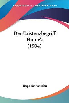 portada Der Existenzbegriff Hume's (1904)