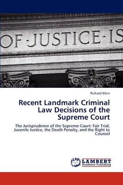 portada recent landmark criminal law decisions of the supreme court (in English)
