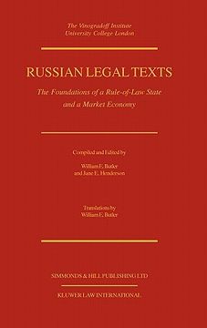 portada russian legal texts: the foundation of a rule of law state (in English)