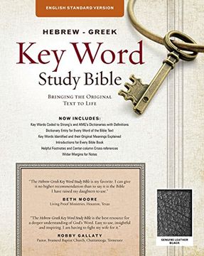 portada The Hebrew-Greek Key Word Study Bible: ESV Edition, Black Genuine Leather (Key Word Study Bibles) (en Inglés)