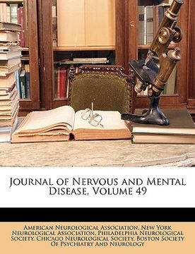 portada journal of nervous and mental disease, volume 49